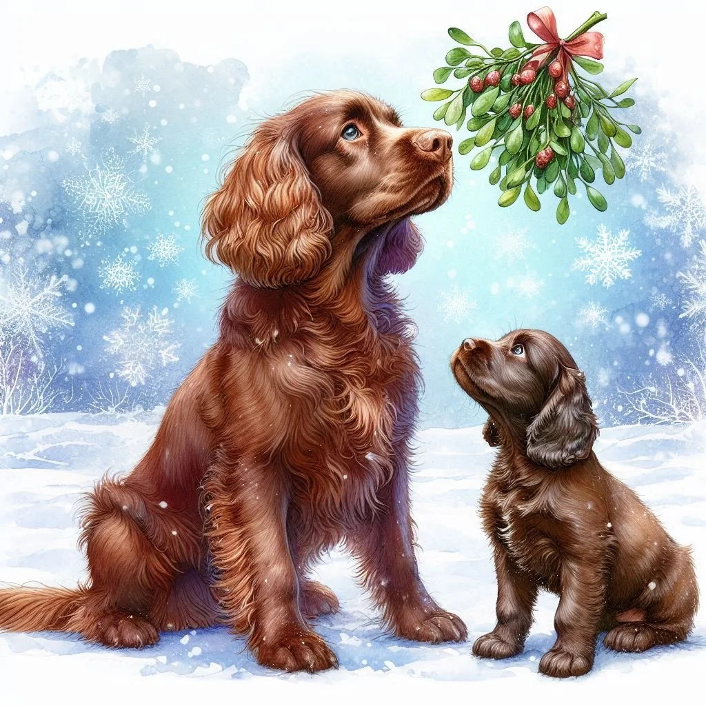 Brown Cocker Spaniel Puppy Christmas Card