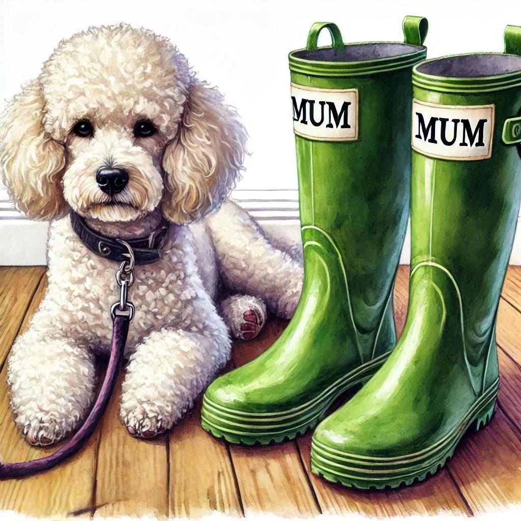 White Poodle Mothers Day Card