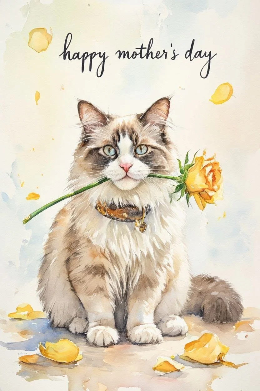 Ragdoll Cat Mothering Sunday Card