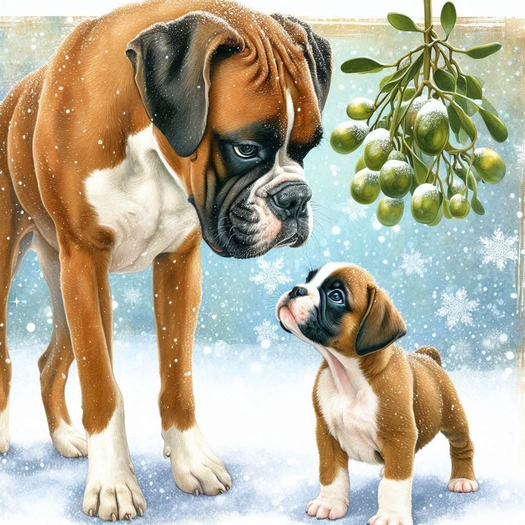 Boxer Puppy Christmas Card