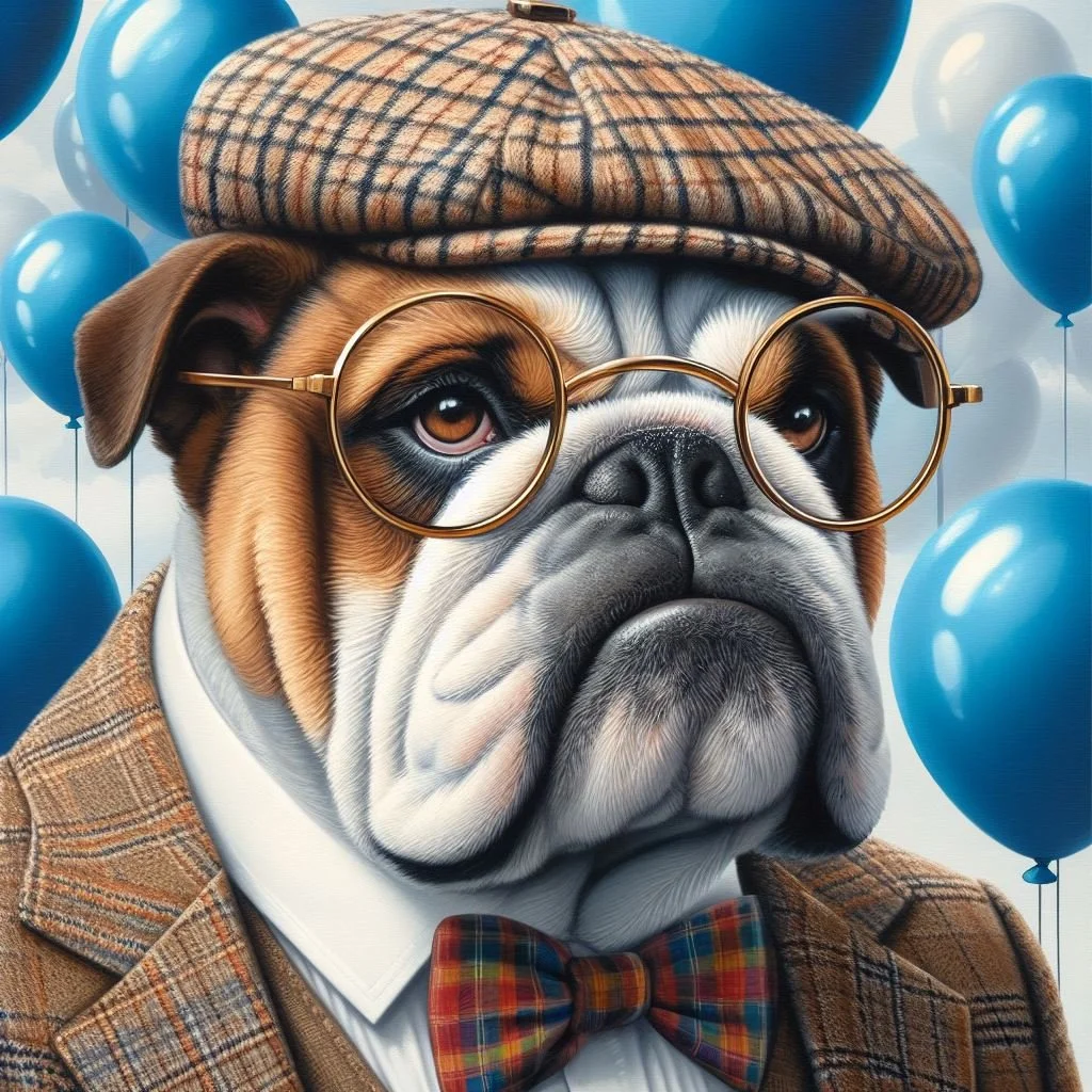 Bulldog with cap card