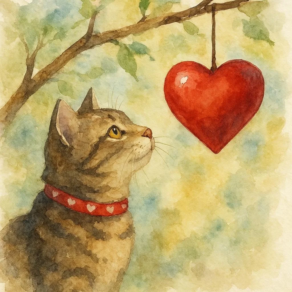 Tabby Cat Valentine Card