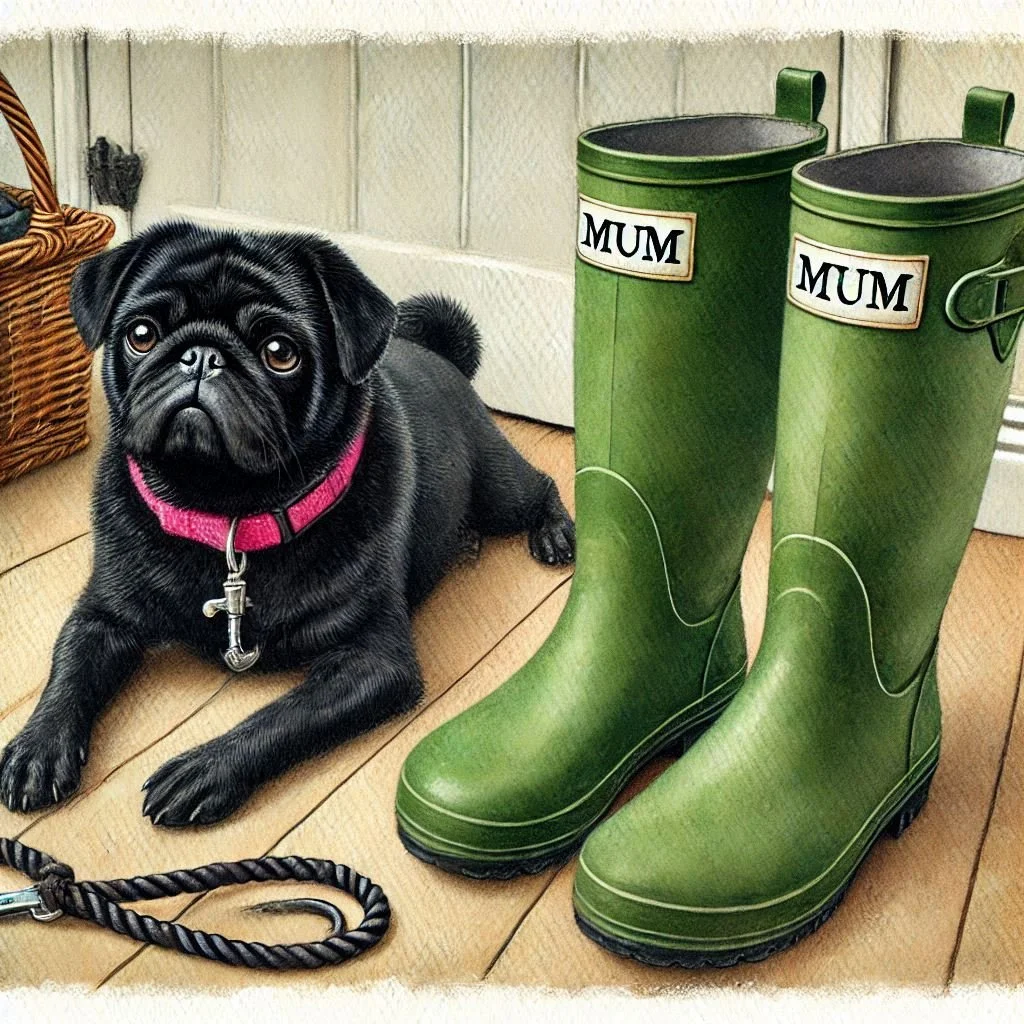 Black Pug Mothers Day Card