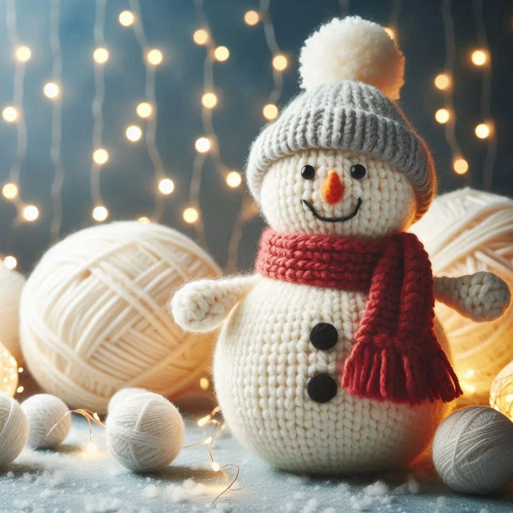 Knitted Snowman Christmas Card