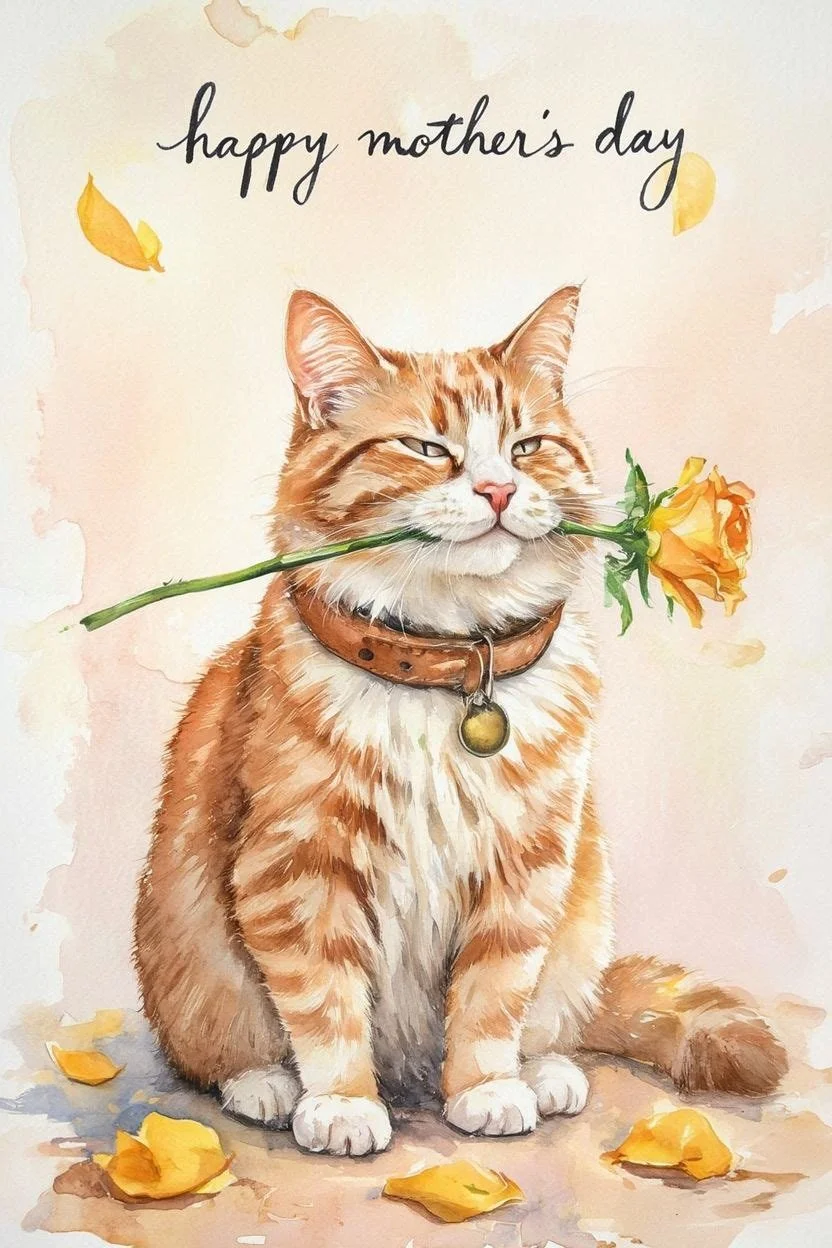 Ginger Cat Mothering Sunday Card