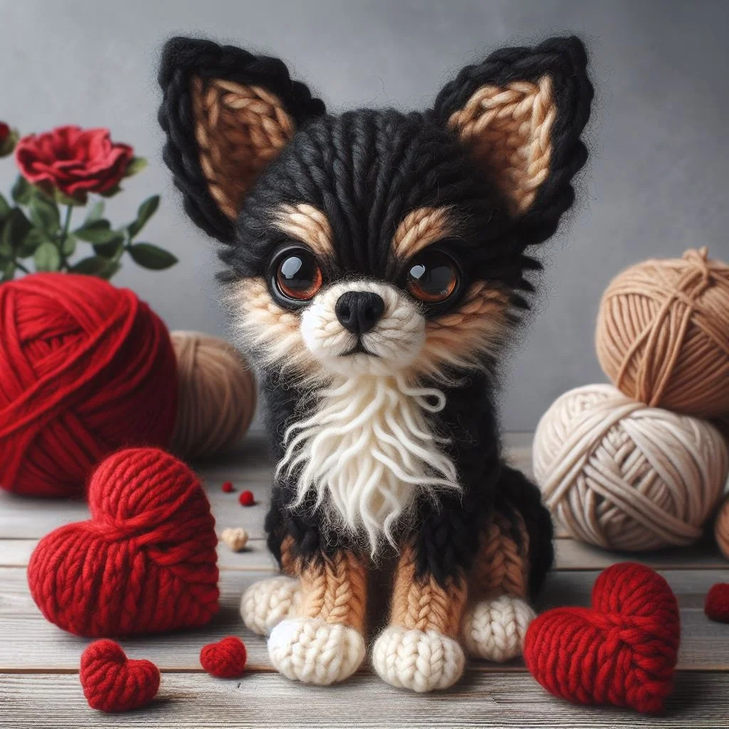 Black and Tan Chihuahua Valentines Card