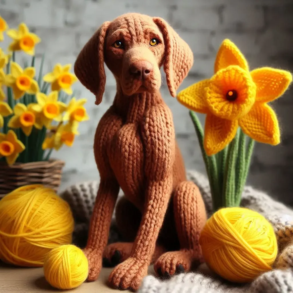 Vizsla Daffodil Card