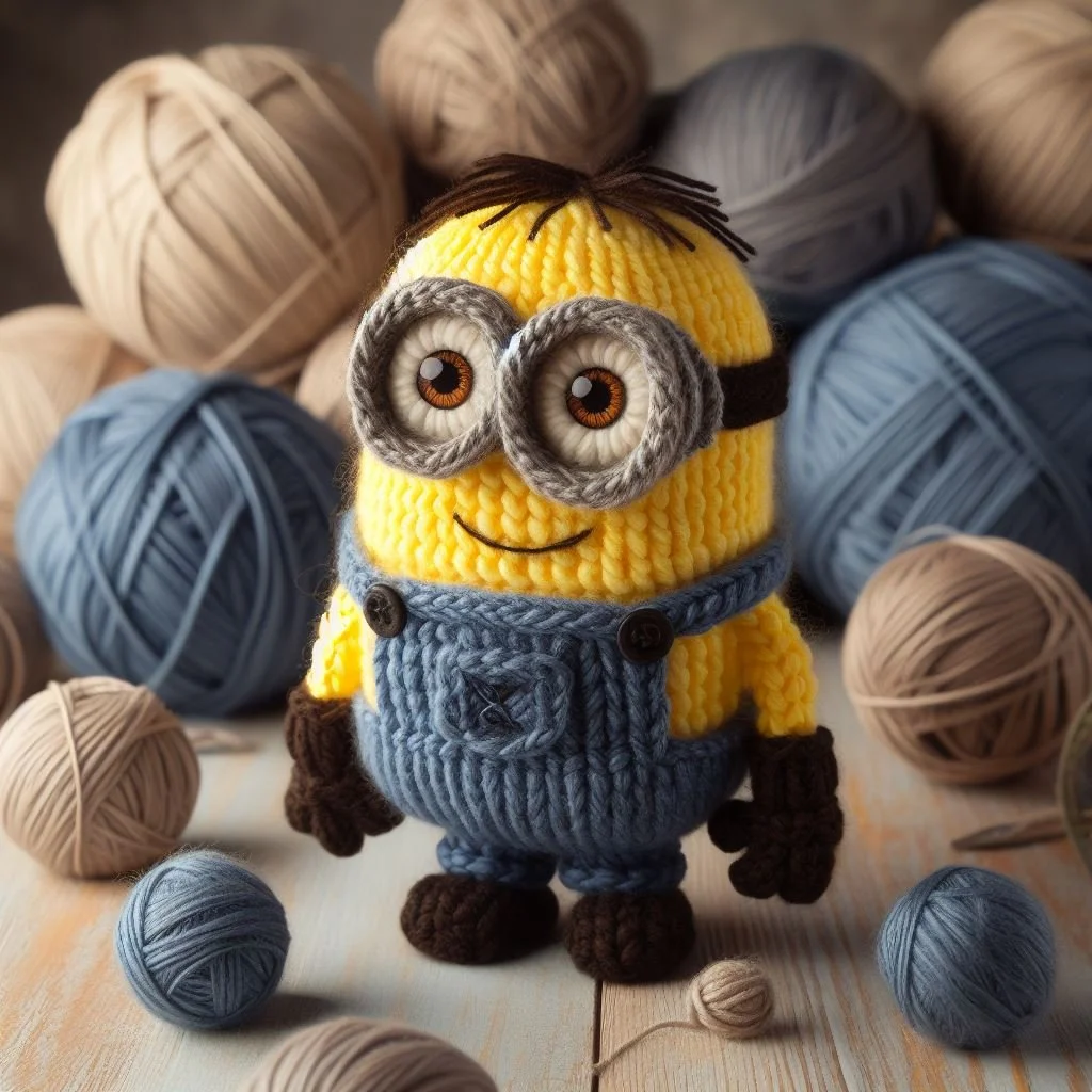 Knitted Minion Birthday Card