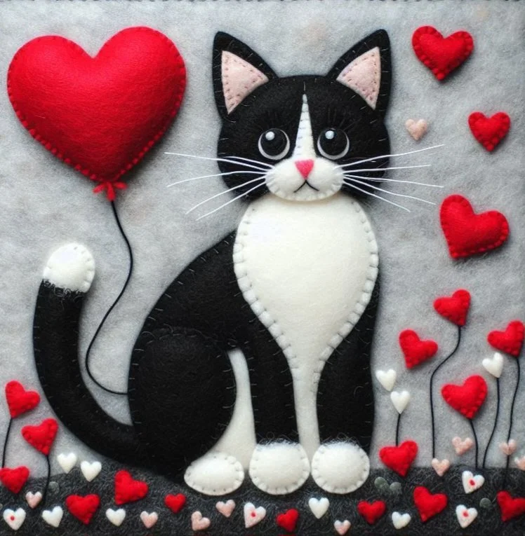 Black and White Cat Birthday Card