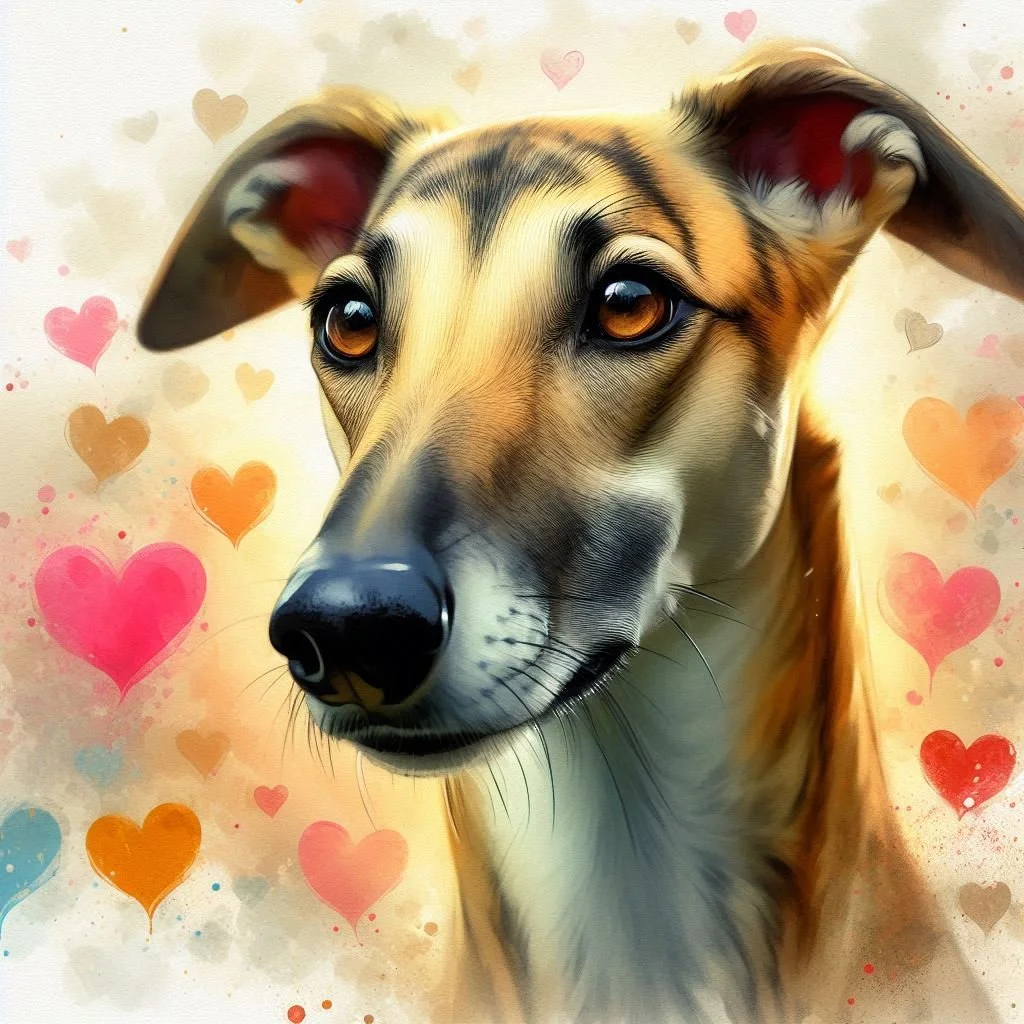 Whippet Valentine Card