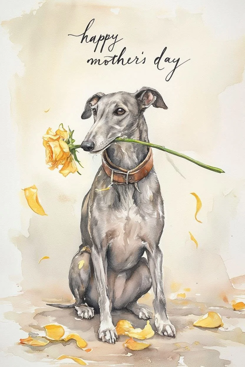 Greyhound Mothering Sunday Card
