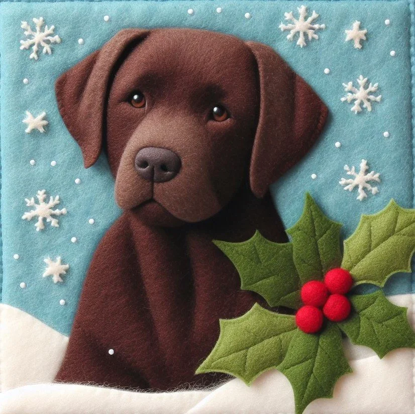 Labrador Felt Christmas Card