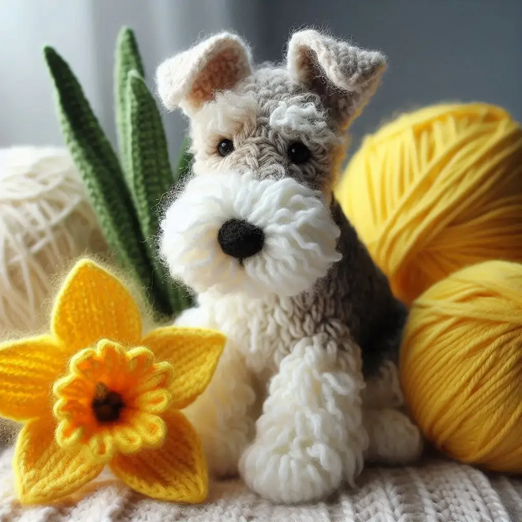 Fox Terrier Daffodil Card