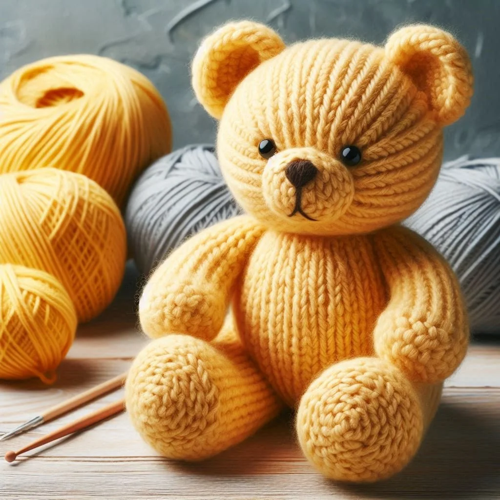 Yellow Teddy Bear Blank Card