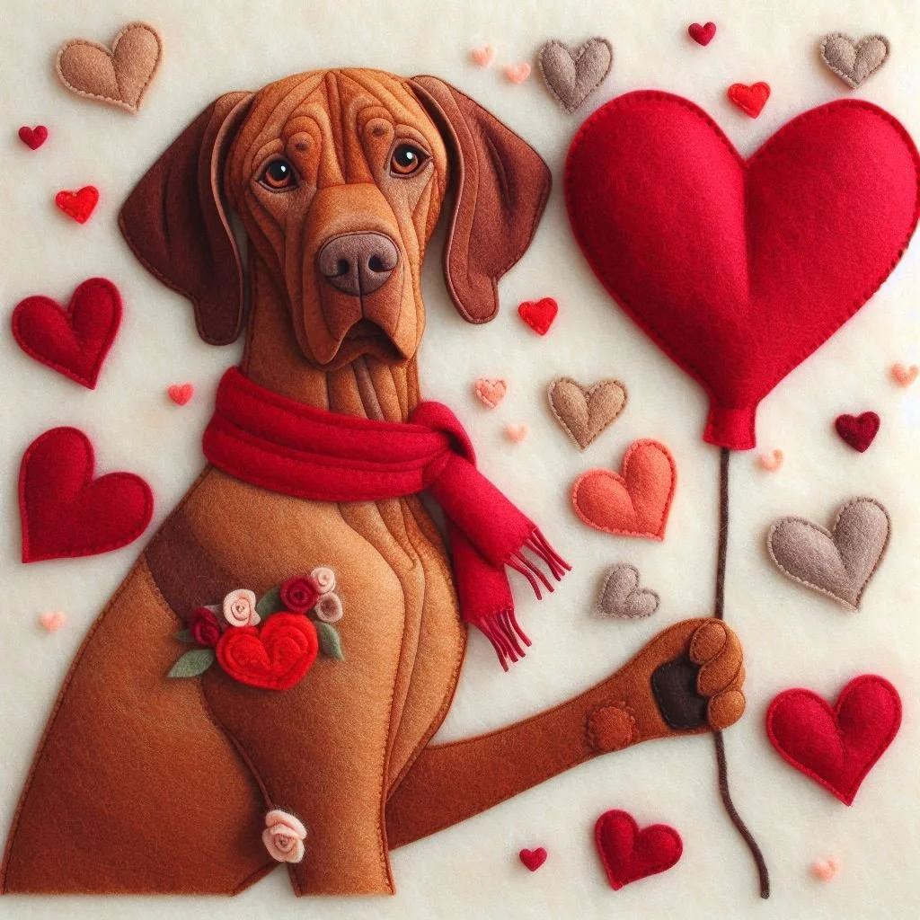 Hungarian Vizsla Valentine Card