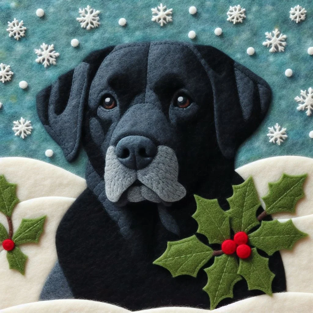 Felt Labrador Christmas Card