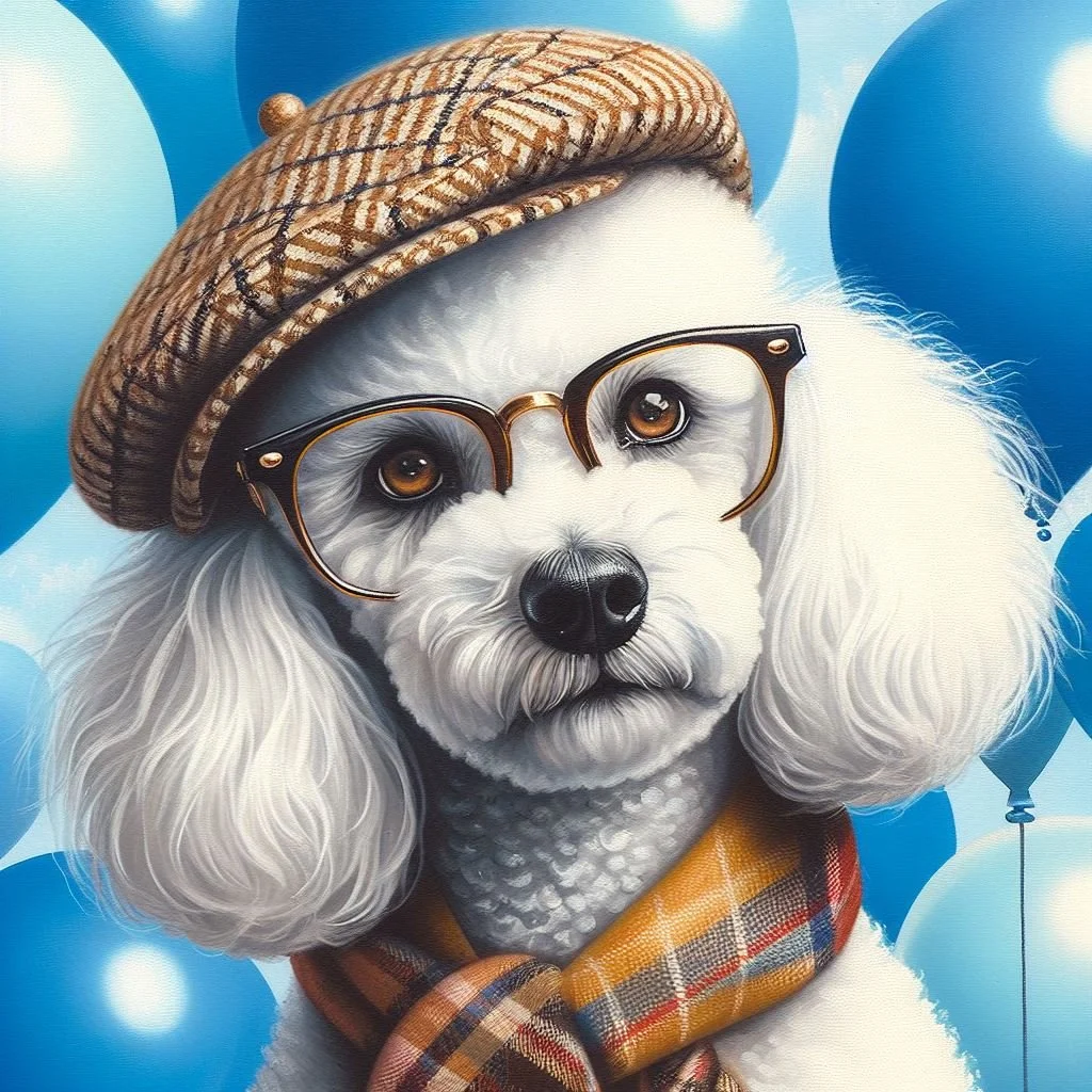 White Poodle Fathers Day Card