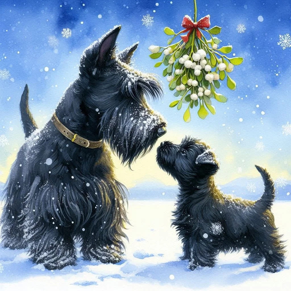 Scottish Terrier Puppy Christmas Card