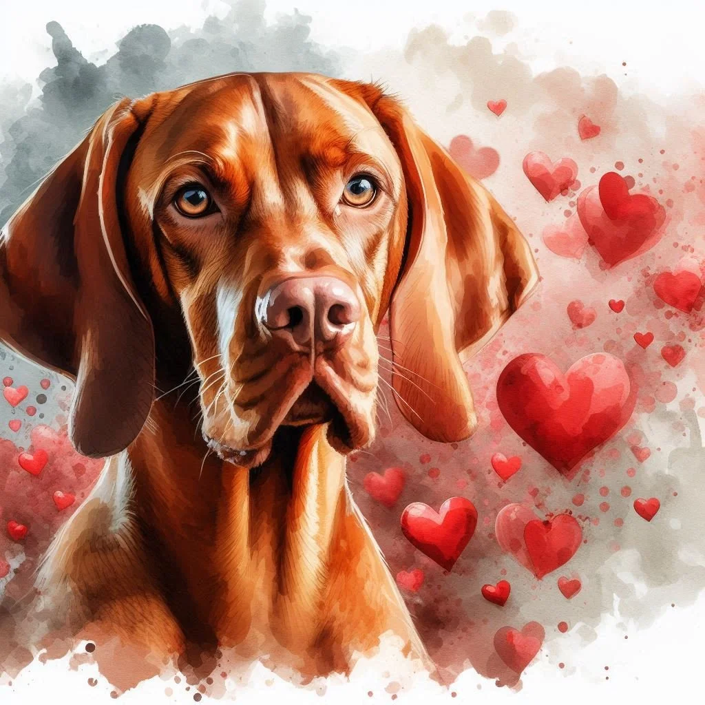 Vizsla Valentine Card