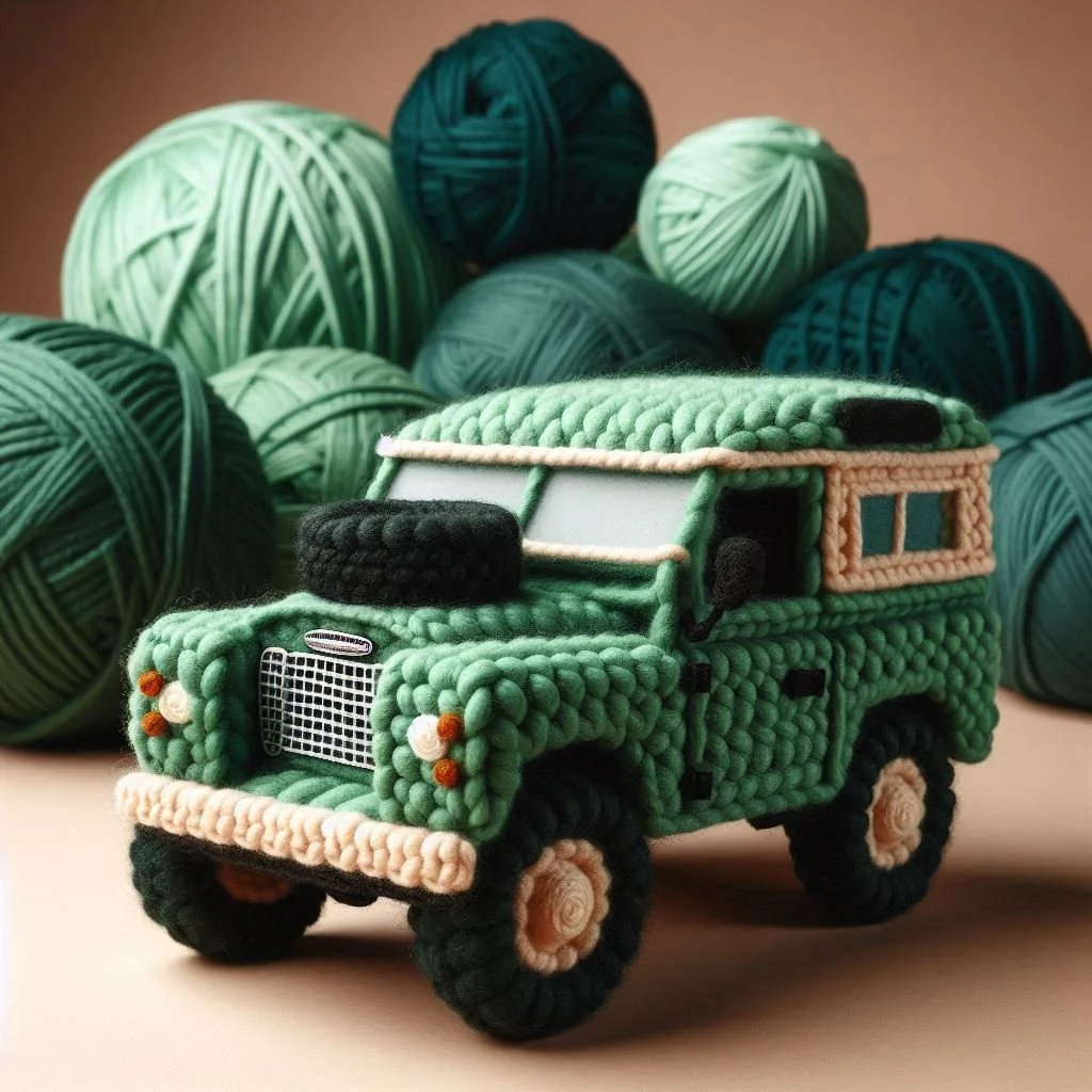 Knitted Land Rover Blank Card