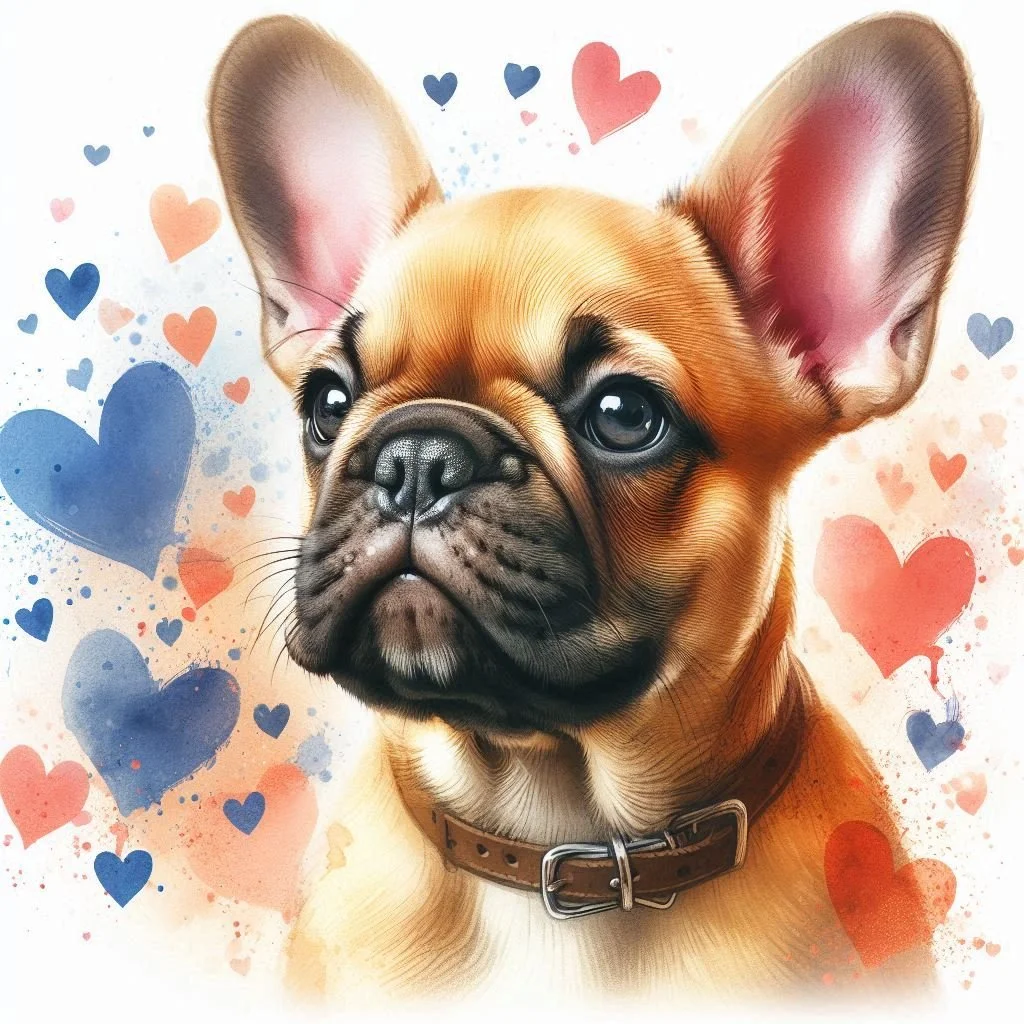 Tan Frenchie Valentine Card