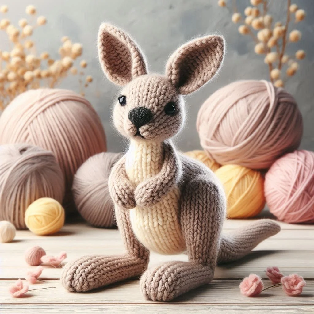 Knitted Kangaroo Greeting Card