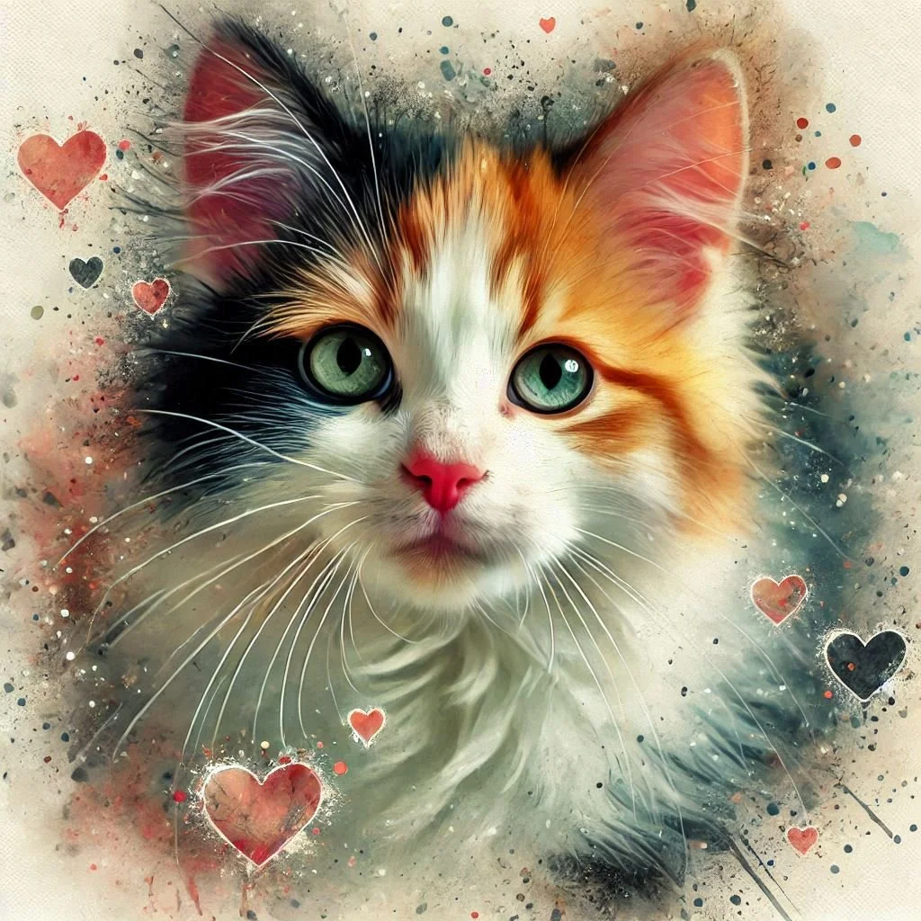 Calico Cat Birthday Card