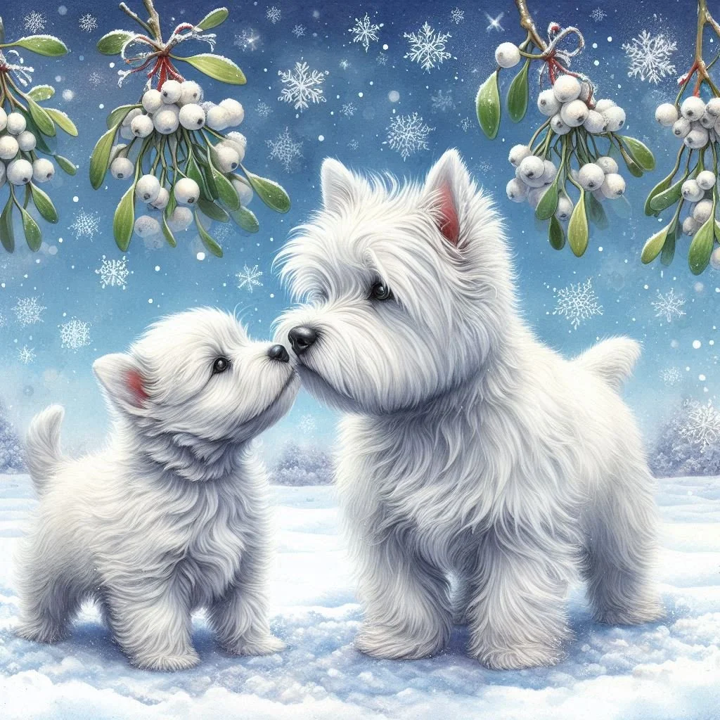 Westie Puppy Christmas Card