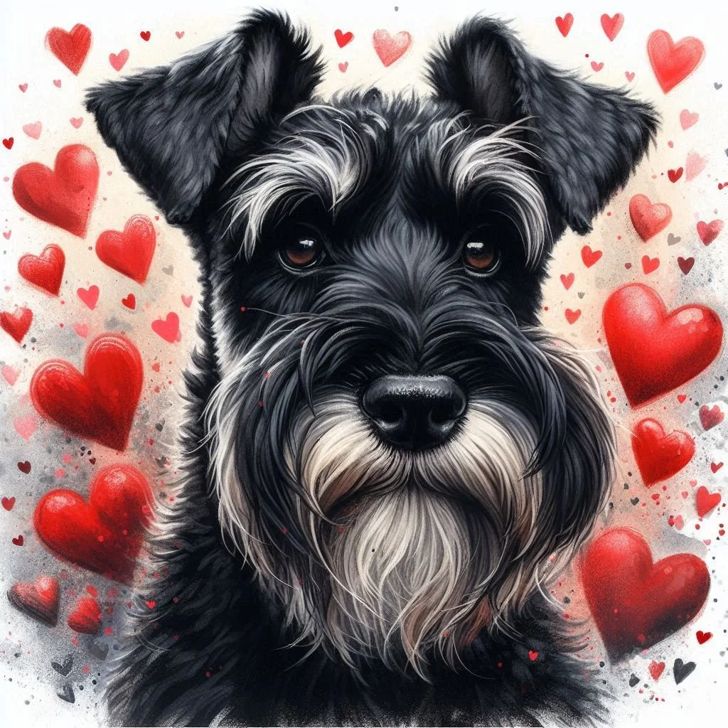 Black Schnauzer Valentine Card