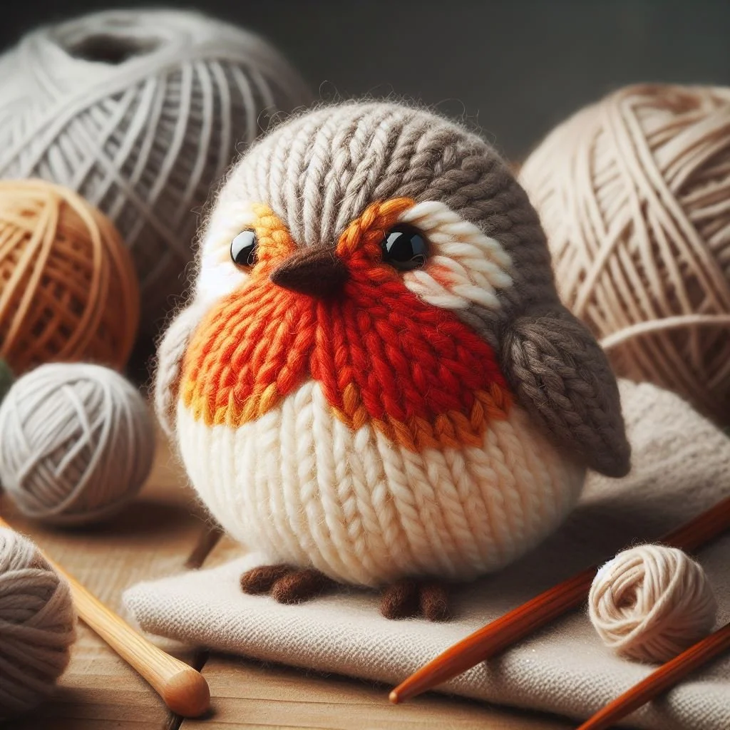 Knitted Robin Greeting Card