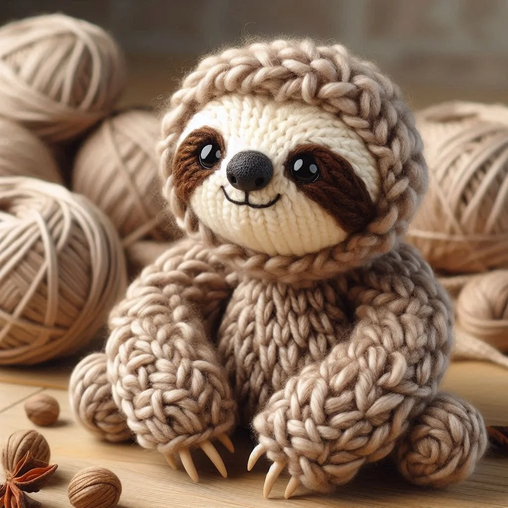 Knitted Sloth Birthday Card