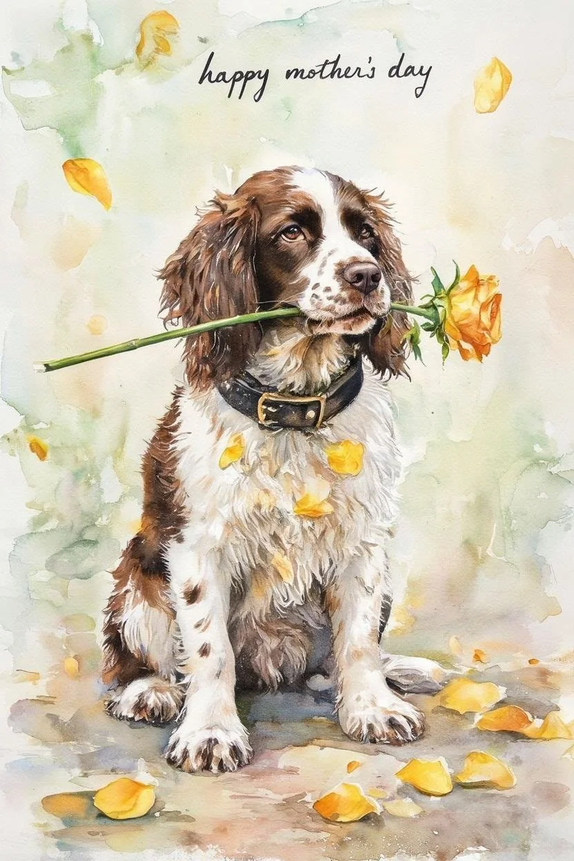 Springer Spaniel Mothering Sunday Card