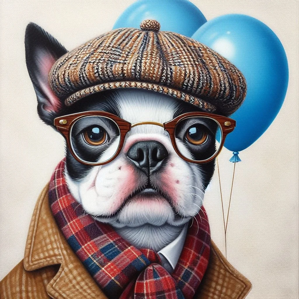 Boston Terrier with cap card