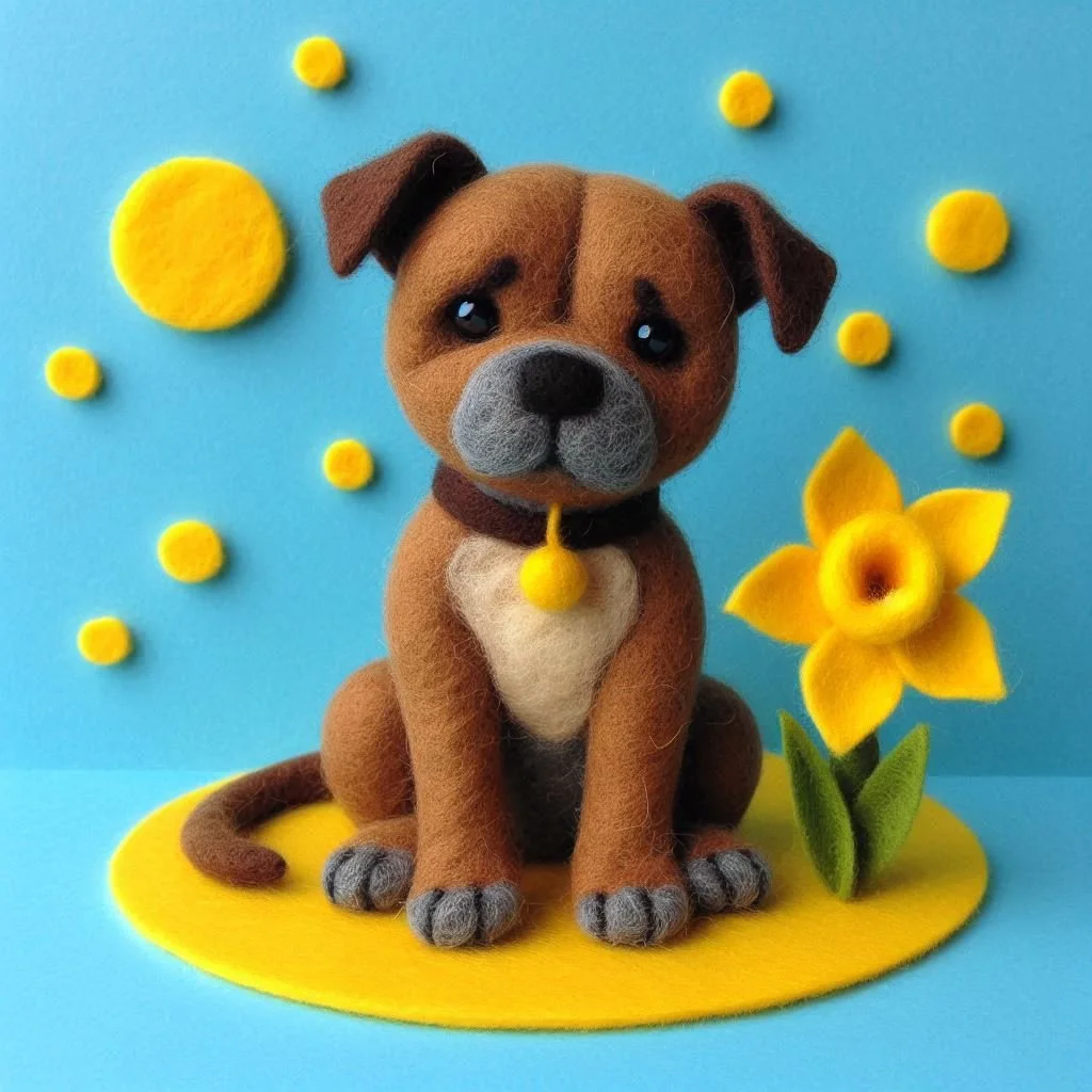 Brown Staffie Birthday Card
