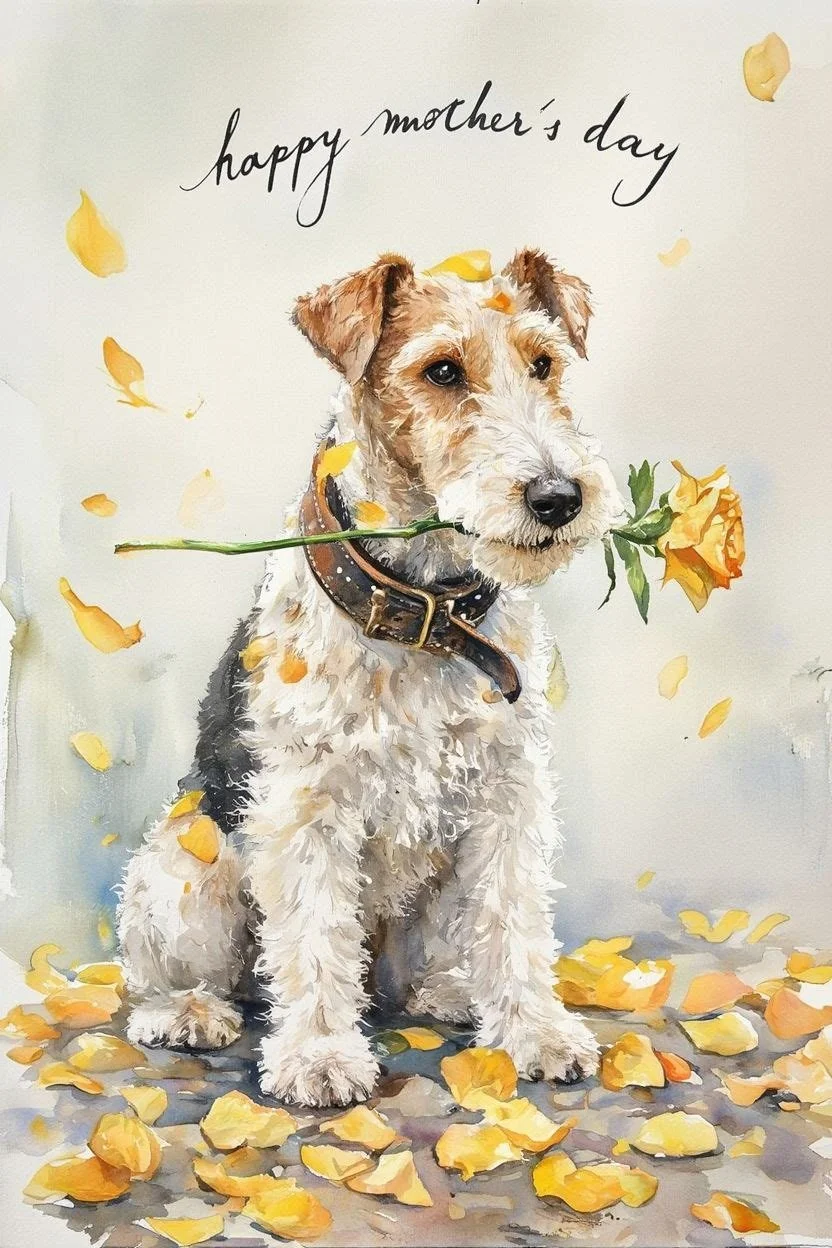 Wire Fox Terrier Mothering Sunday Card