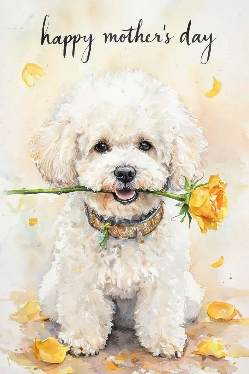 Bichon Mothering Sunday Card