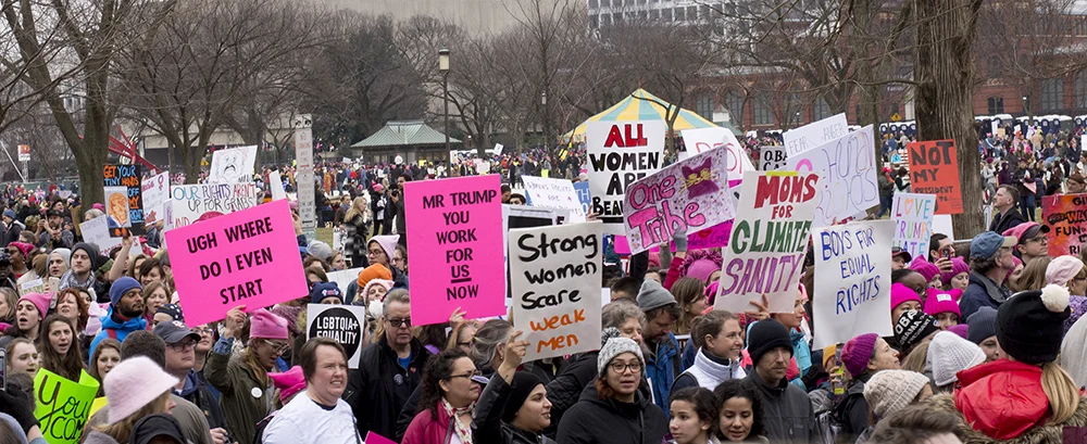 Protesters at the Women's March in Washington D.C., January 21, 2017. Photograph by Melissa Weiss.