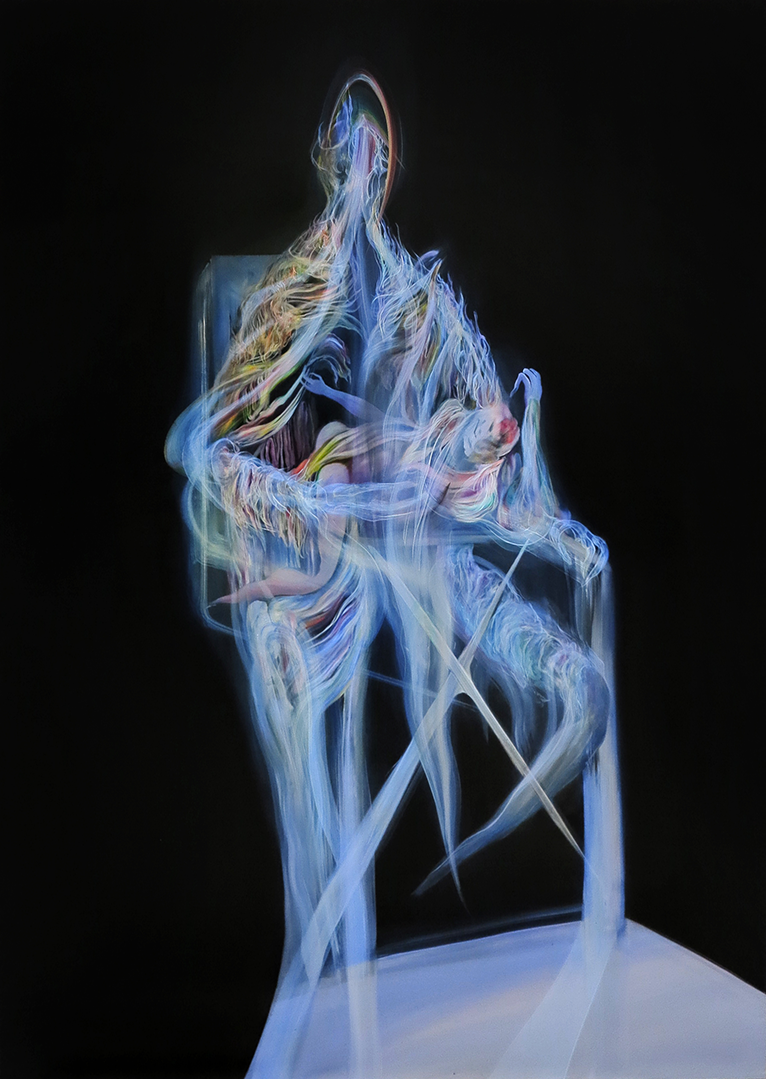 Ruben Pang, Cradle Me Bravely , 2016. Oil, alkyd and retouching varnish on aluminum composite panel, 166 x 122 cm. Courtesy the artist.