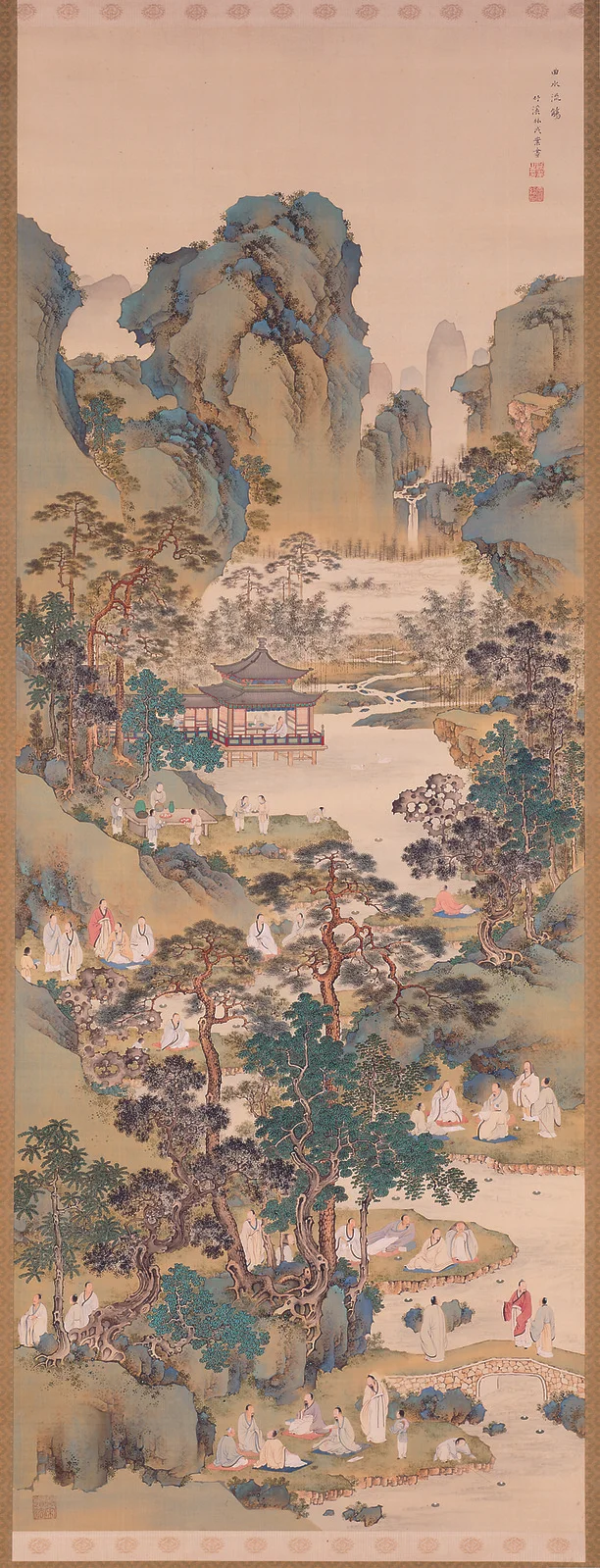 Nakabayashi Chikkei, Poetry Gathering at the Orchid Pavilion , between 1816 and 1867. Ink, color and gofun on silk.