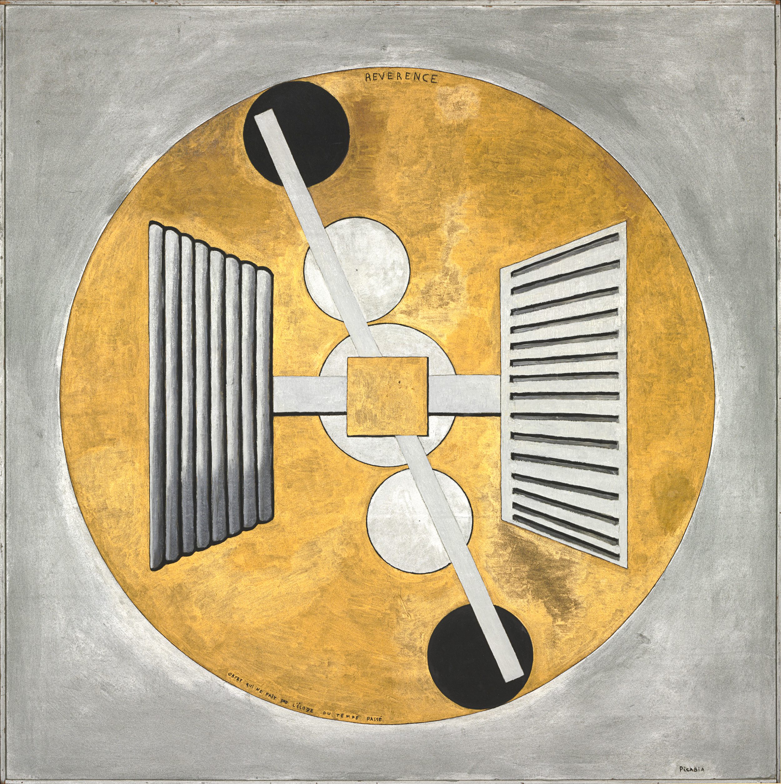 Francis Picabia, Révérence , 1915, Oil and metallic paint on paperboard, courtesy of The Baltimore Museum of Art, Baltimore, MD.