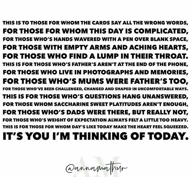 #lifedeathwhatever &amp; this is for those for whom this day is complicated by @annamathur 
#griefsupport #fathersdaygrief #fathersday #thinkingofyou