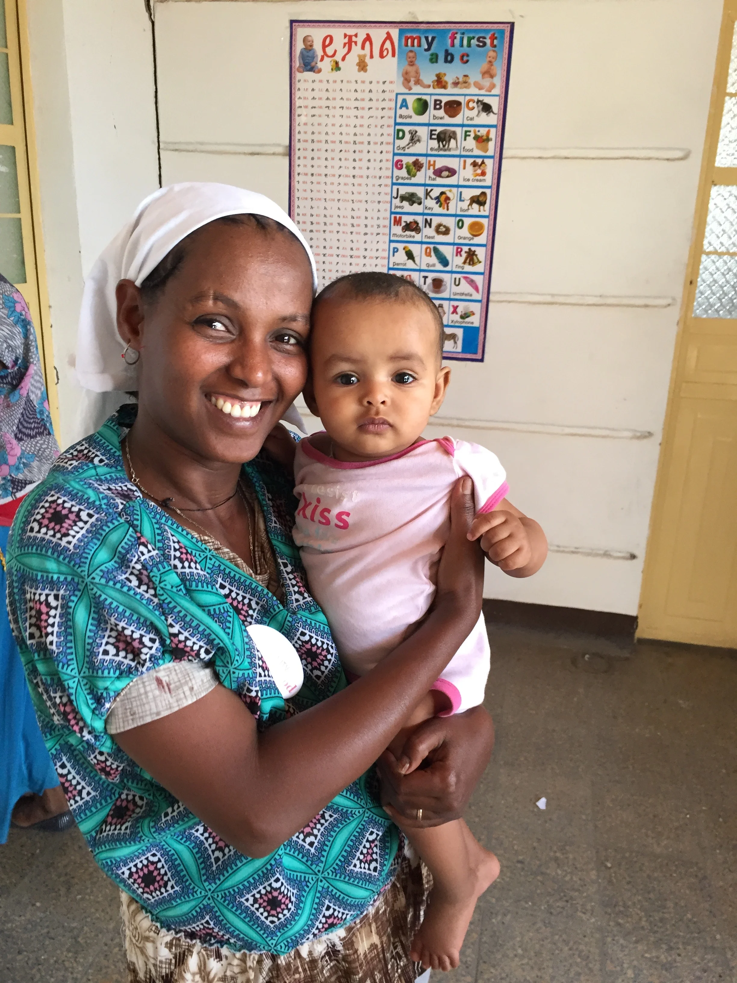 Mother at daycare in Mekelle
