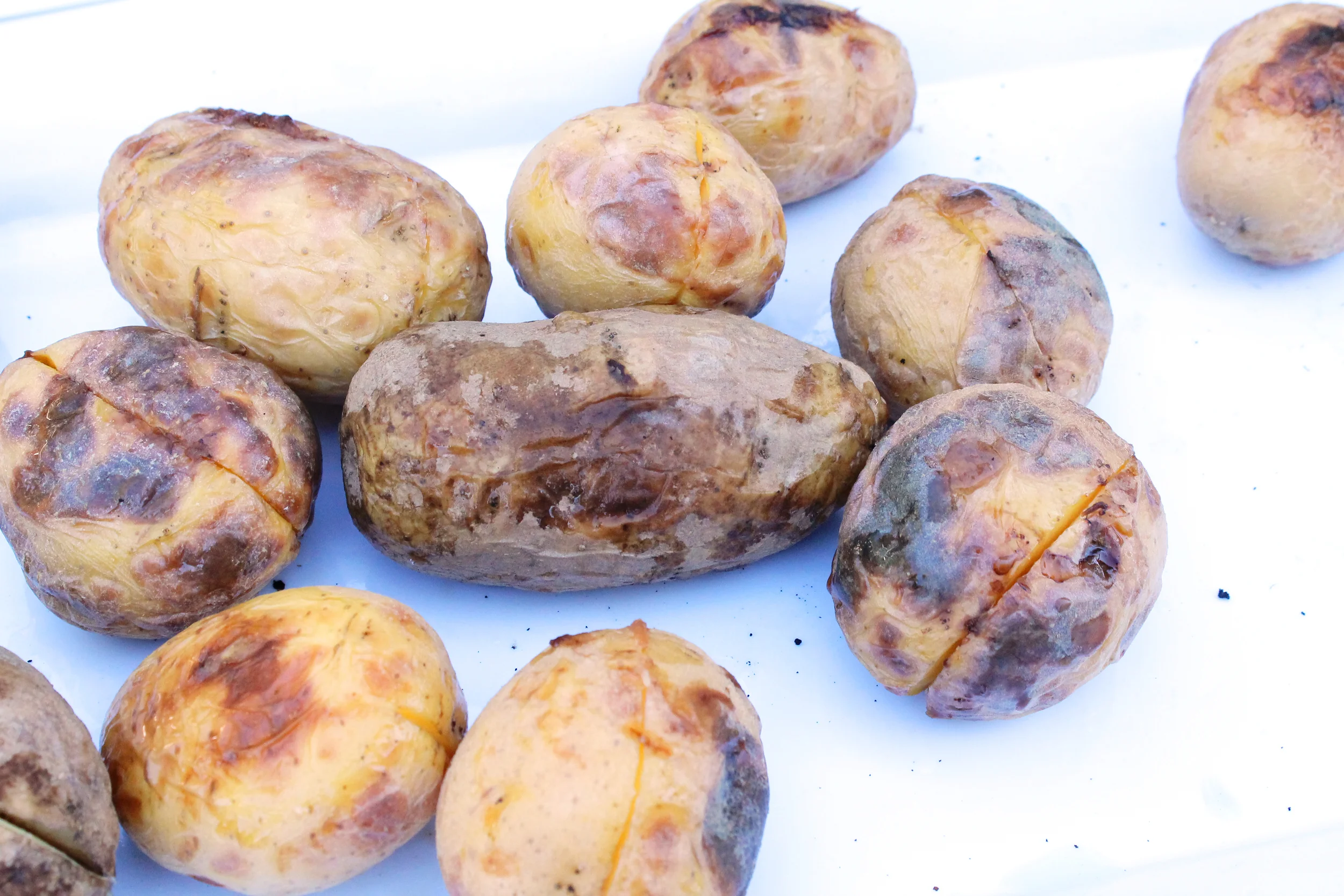 We slow roasted potatoes and then doused in good olive oil with lots of salt and pepper.