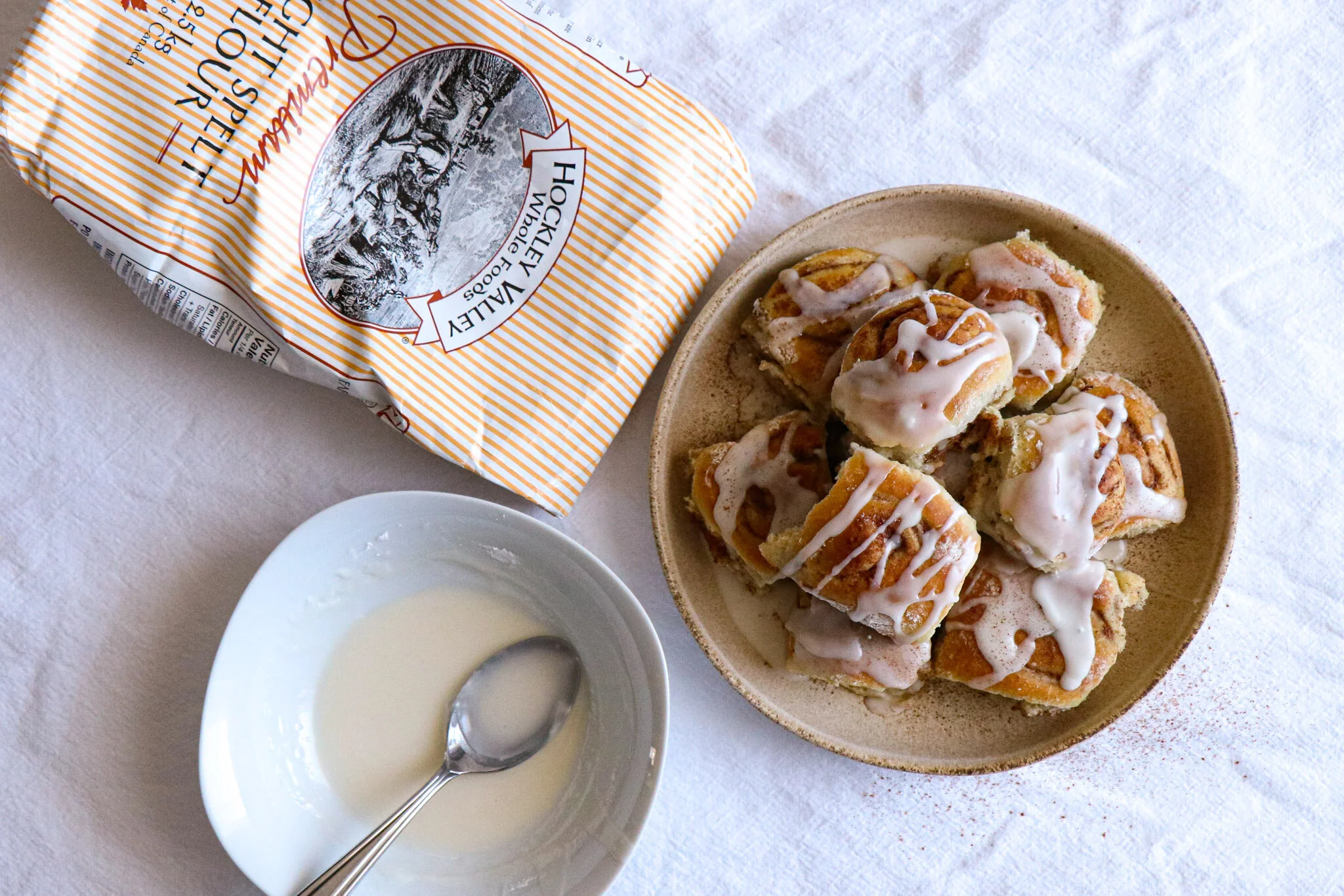 spelt flour mini cinnamon rolls
