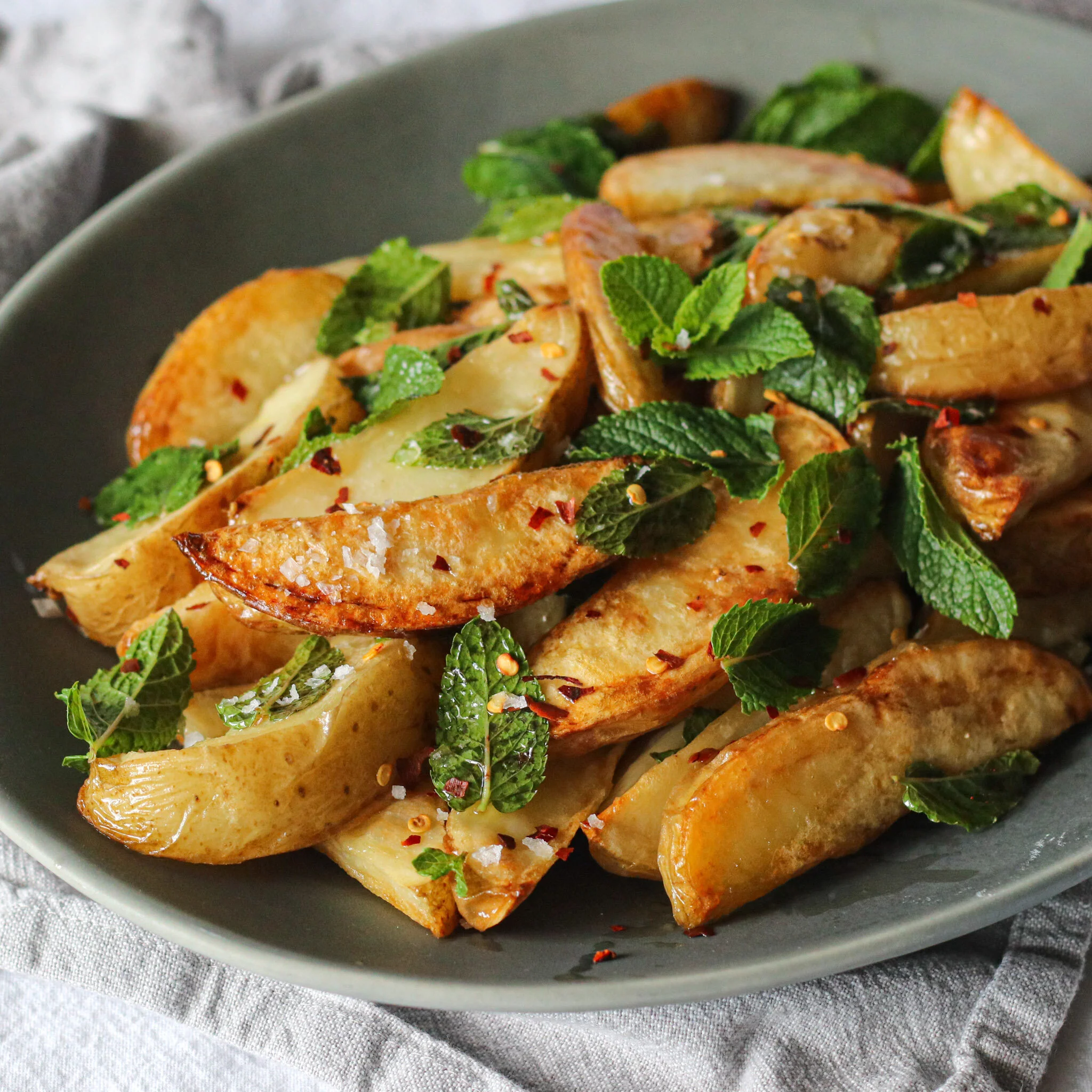 Roasted Potatoes with Mint and Chili Pepper