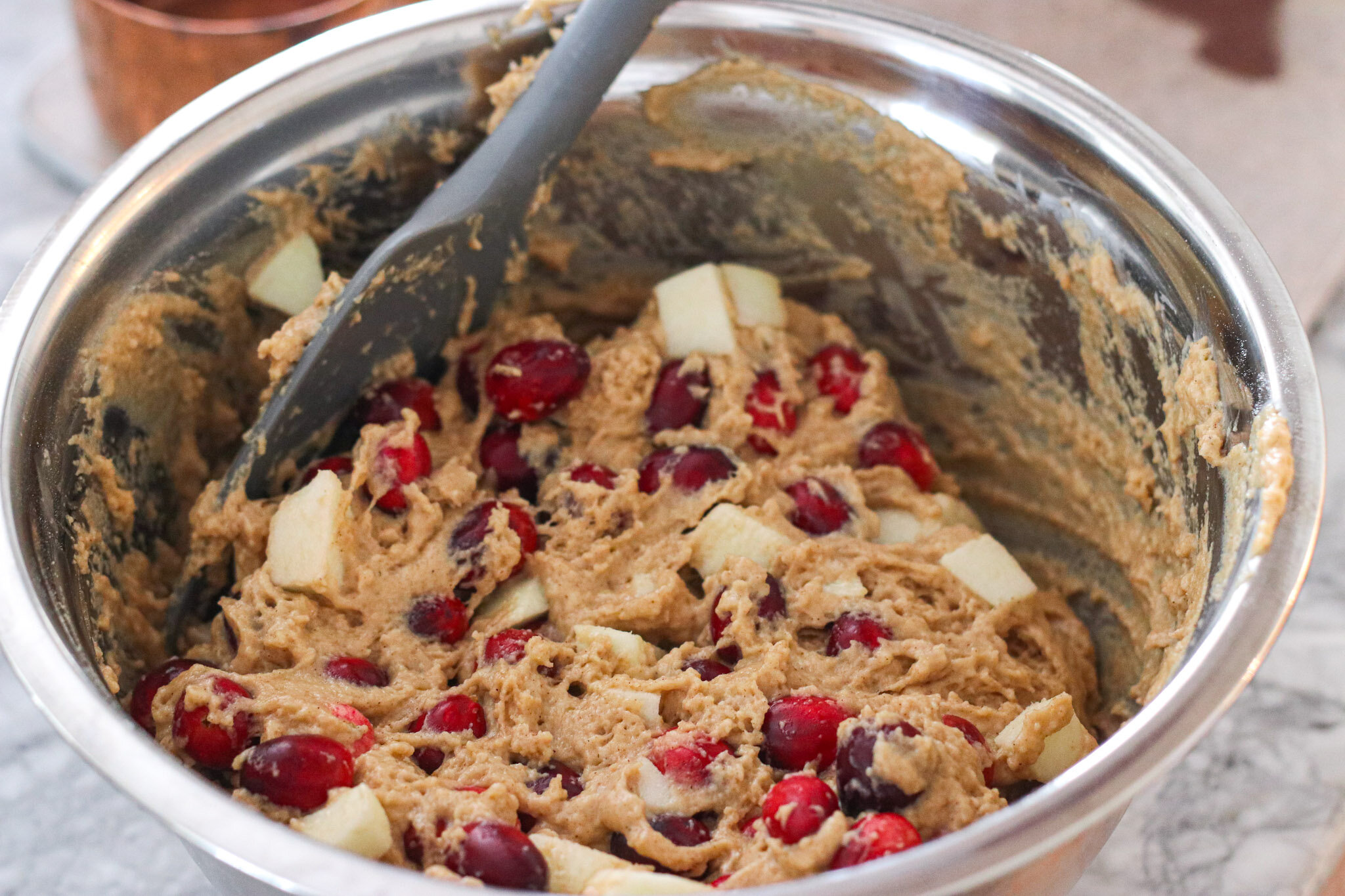 vegan apple cranberry loaf