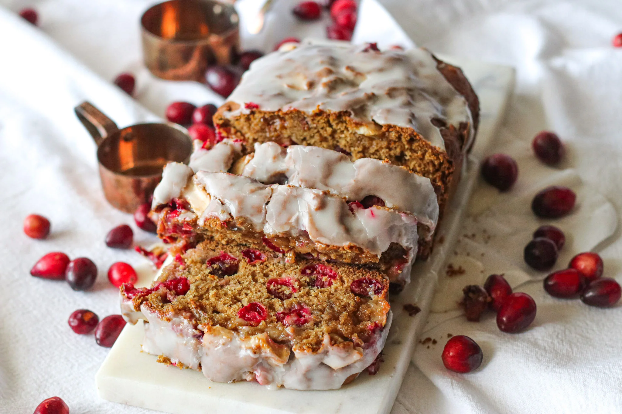 vegan apple cranberry loaf