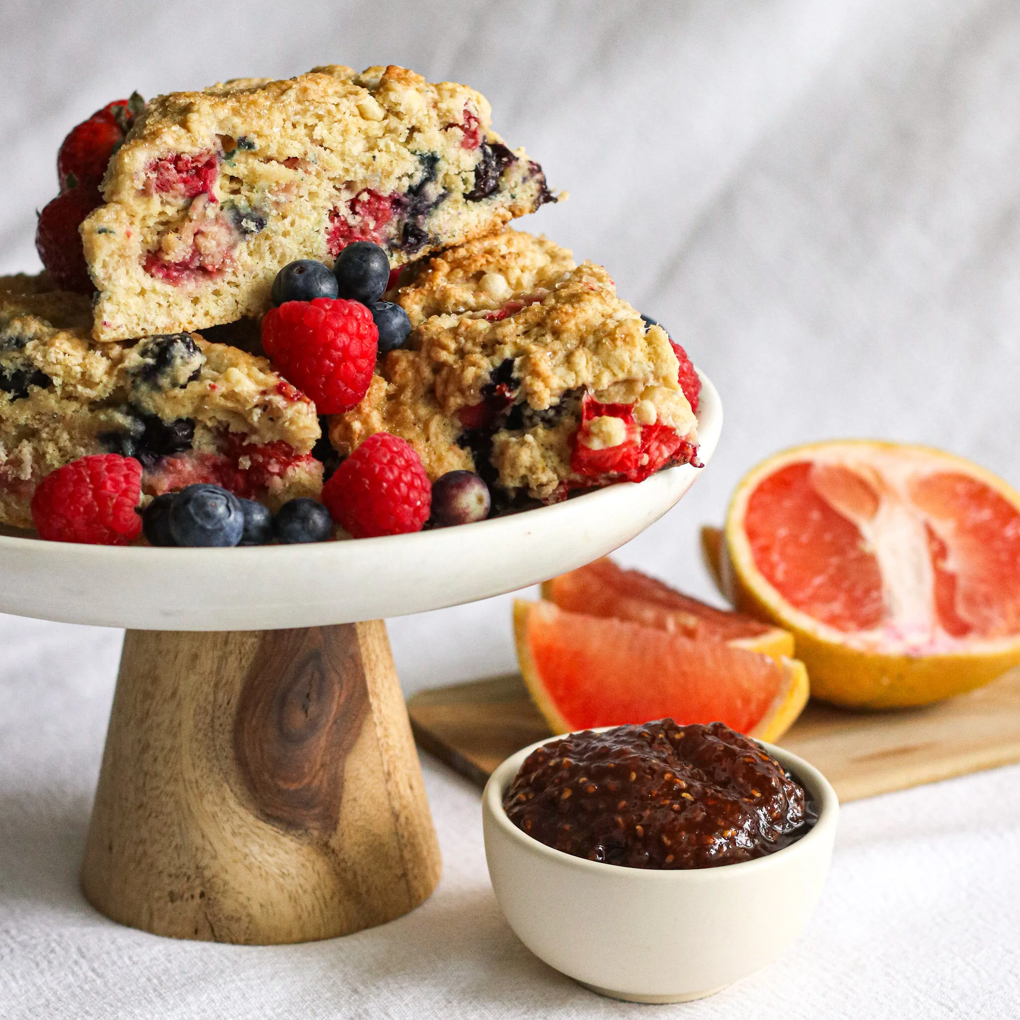 No Knead Mixed Berry Scones - Dairy Free, Egg Free