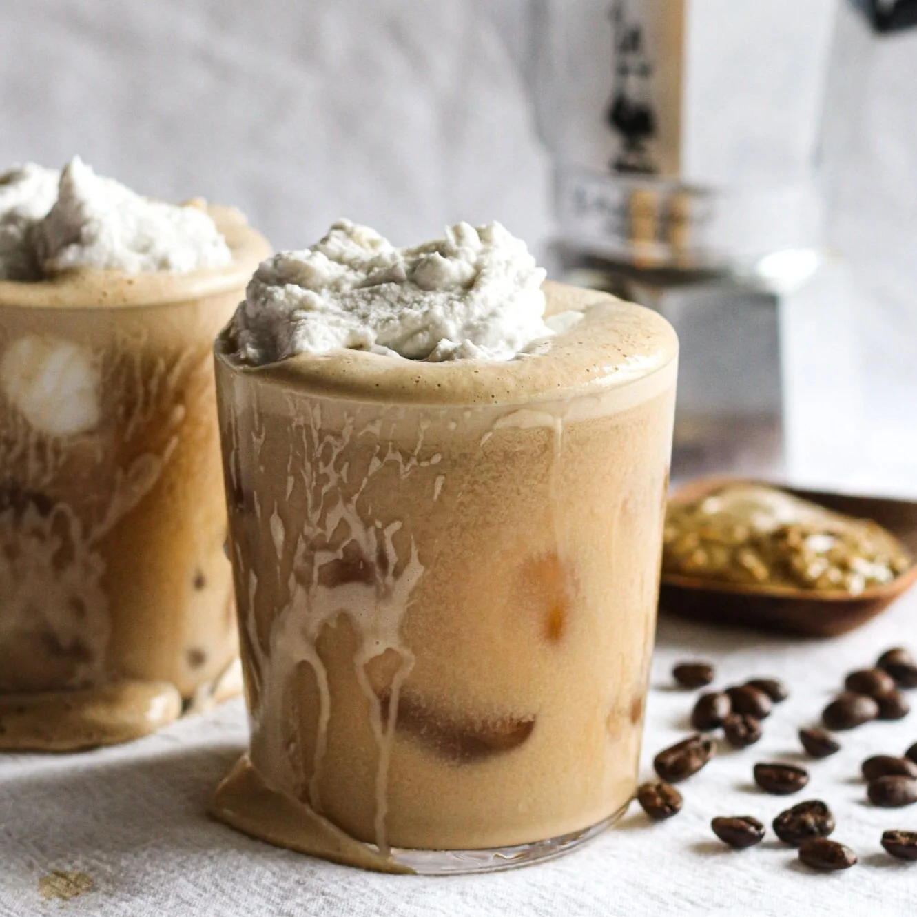 Iced Sunbutter Lattes (and Blended Iced Sunbutter Latte) - Dairy Free Iced Coffee