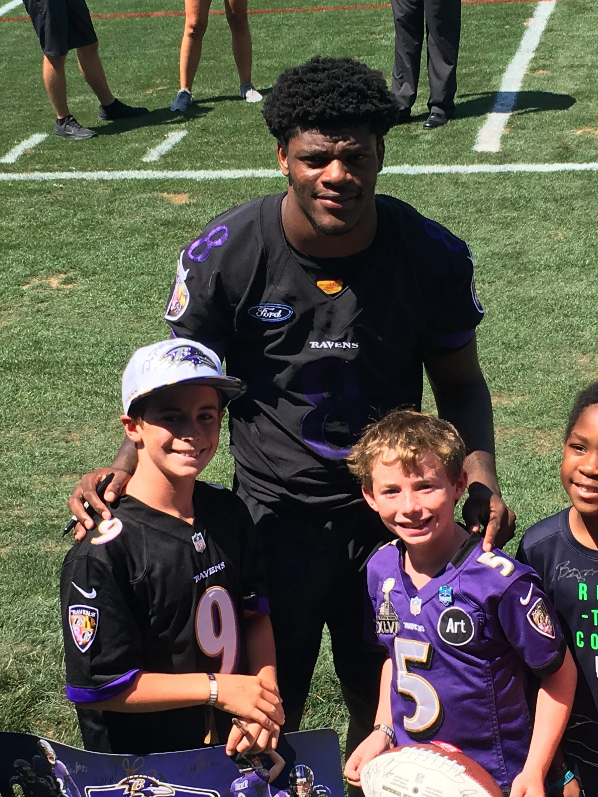Alex, Eddie, and Lamar at Training Camp 2018